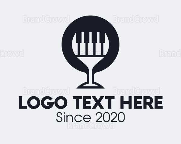 Piano Wine Glass Logo