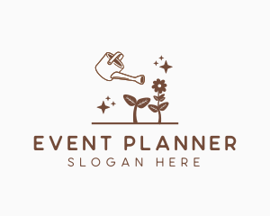Organic - Flower Plant Watering Can logo design