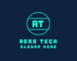 Cyber Tech Digital Neon logo design