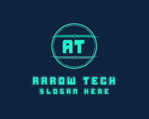 Cyber Tech Digital Neon logo design