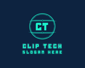 Cyber Tech Digital Neon logo design