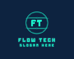 Cyber Tech Digital Neon logo design