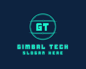 Cyber Tech Digital Neon logo design