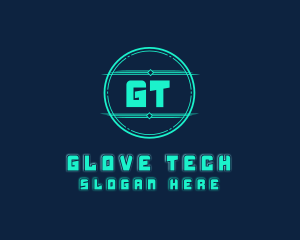 Cyber Tech Digital Neon logo design