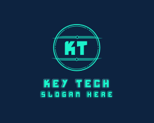 Cyber Tech Digital Neon logo design