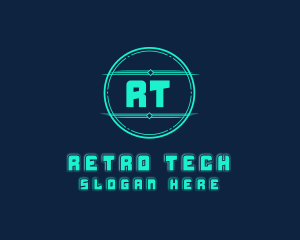 Cyber Tech Digital Neon logo design