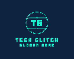 Cyber Tech Digital Neon logo design