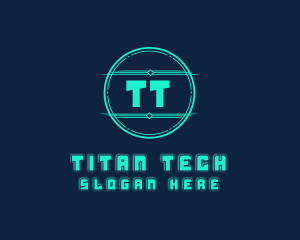 Cyber Tech Digital Neon logo design