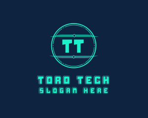 Cyber Tech Digital Neon logo design