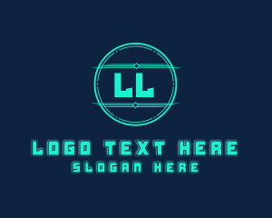 Online Streamer - Cyber Tech Digital Neon logo design