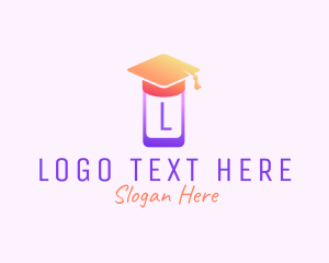 Diploma - Mobile Phone Graduation Cap logo design