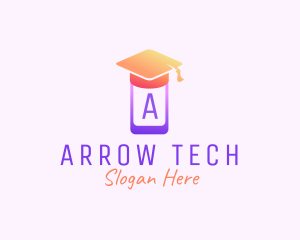 Mobile Phone Graduation Cap logo design