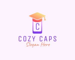 Mobile Phone Graduation Cap logo design