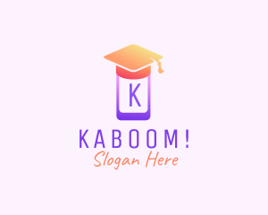 Mobile Phone Graduation Cap logo design