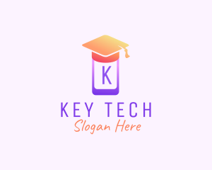 Mobile Phone Graduation Cap logo design