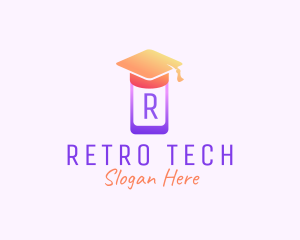 Mobile Phone Graduation Cap logo design