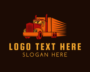 Online Shopping - Shipping Transportation Logistics Truck logo design