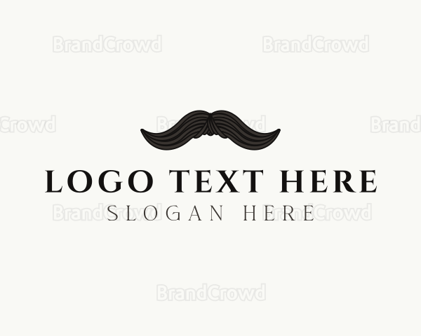 Gentleman Moustache Hair Logo