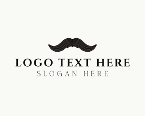 Black Hat - Gentleman Moustache Hair logo design