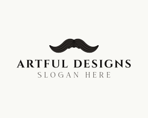 Gentleman Moustache Hair logo design