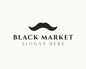 Gentleman Moustache Hair logo design