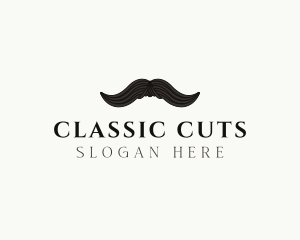 Gentleman Moustache Hair logo design