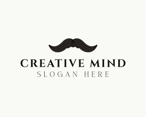 Gentleman Moustache Hair logo design