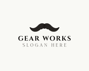 Gentleman Moustache Hair logo design