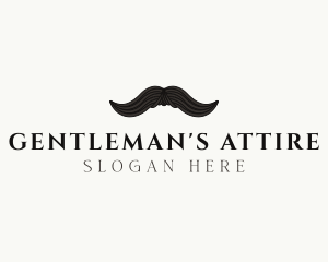 Gentleman Moustache Hair logo design