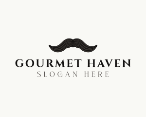 Gentleman Moustache Hair logo design