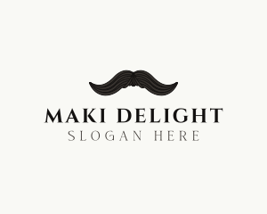 Gentleman Moustache Hair logo design