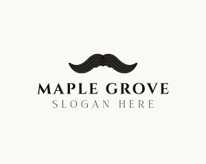 Gentleman Moustache Hair logo design