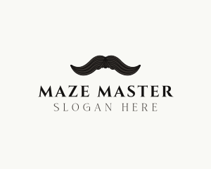 Gentleman Moustache Hair logo design