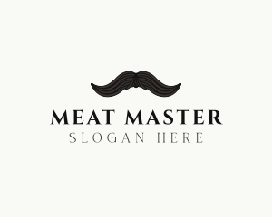 Gentleman Moustache Hair logo design