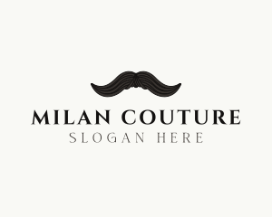 Gentleman Moustache Hair logo design