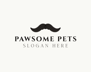 Gentleman Moustache Hair logo design