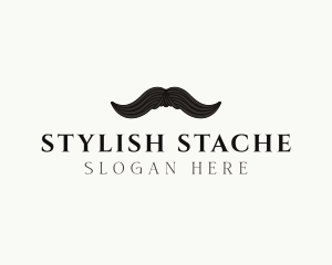 Gentleman Moustache Hair logo design