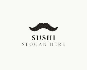 Gentleman Moustache Hair logo design