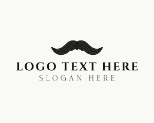 Black - Gentleman Moustache Hair logo design