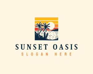 Tropical Beach Resort logo design