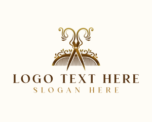Fashion - Luxury Comb Scissors logo design