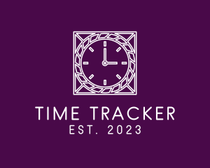 Ornate Clock Timer logo design