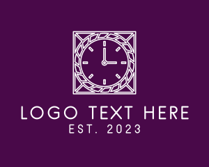 Square - Ornate Clock Timer logo design