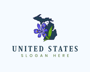 Michigan Iris Flower logo design