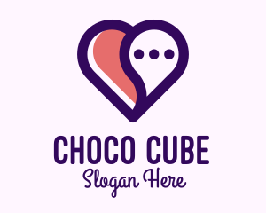 Relationship - Love Heart Chat logo design
