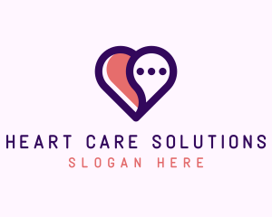 Love Heart Chat logo design