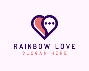 Love Heart Chat logo design