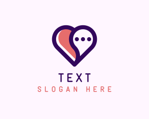 Love Heart Chat logo design