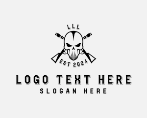 Skull - Military Airsoft Rifle logo design