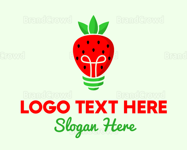 Strawberry Light Bulb Logo